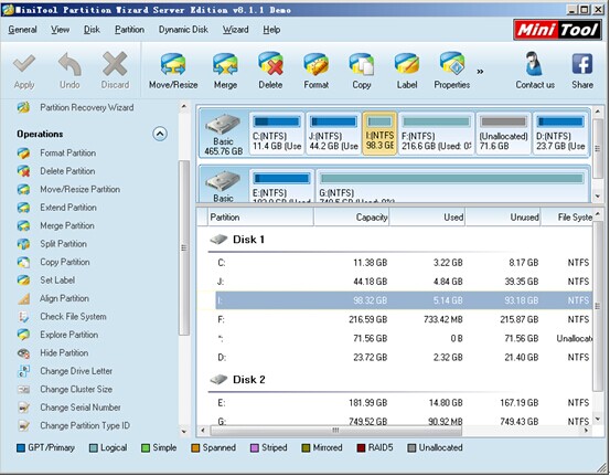 Main-interface-of-Windows-Server-partition-software