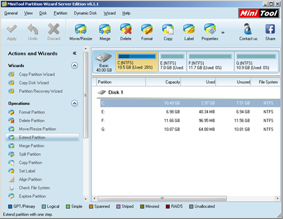 Move-free-space-to-C-drive-through-MiniTool-Partition-Wizard