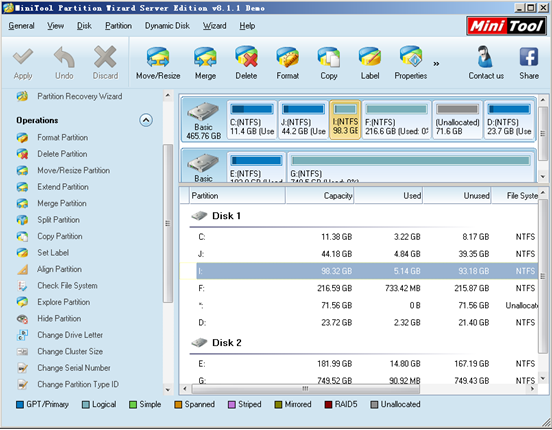 Third-party-server-partition-management-utility